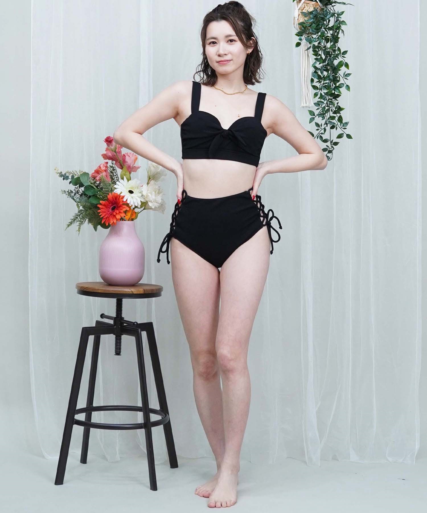 LAETITIA レリッタ 水着 レディース バンドゥ ハイウエスト ギンガムチェック 441201(BK-9)