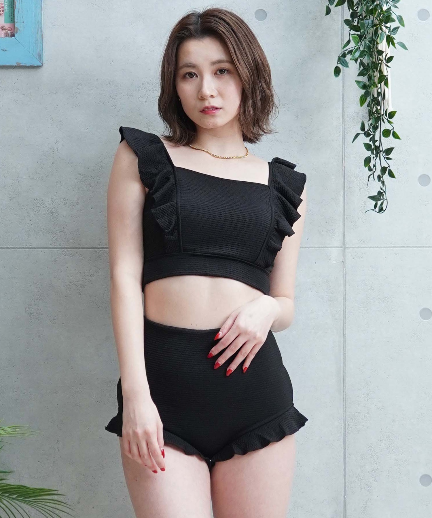 LAETITIA レリッタ レディース 水着 シアー長袖付き3点セット