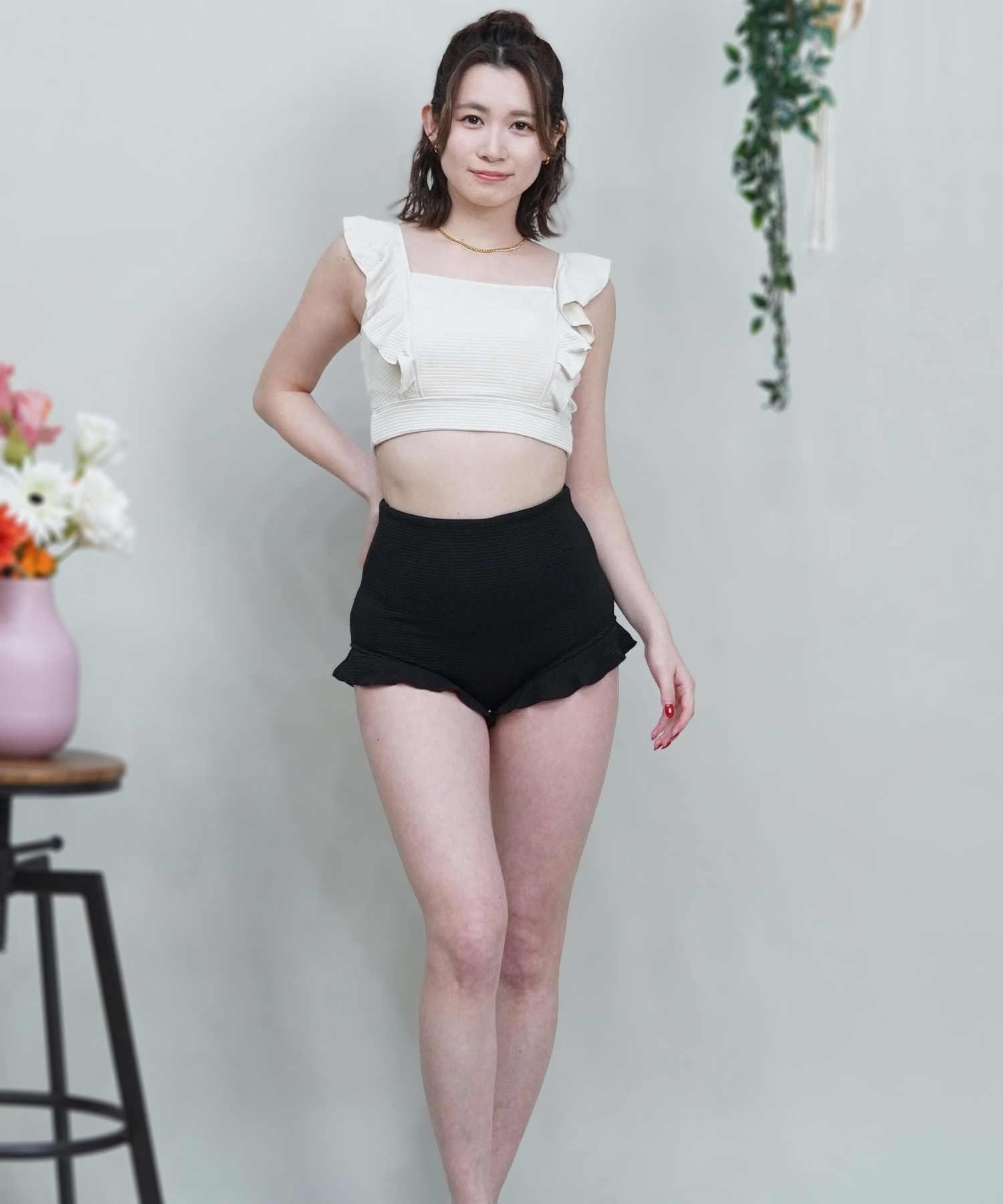 LAETITIA レリッタ レディース 水着 シアー長袖付き3点セット