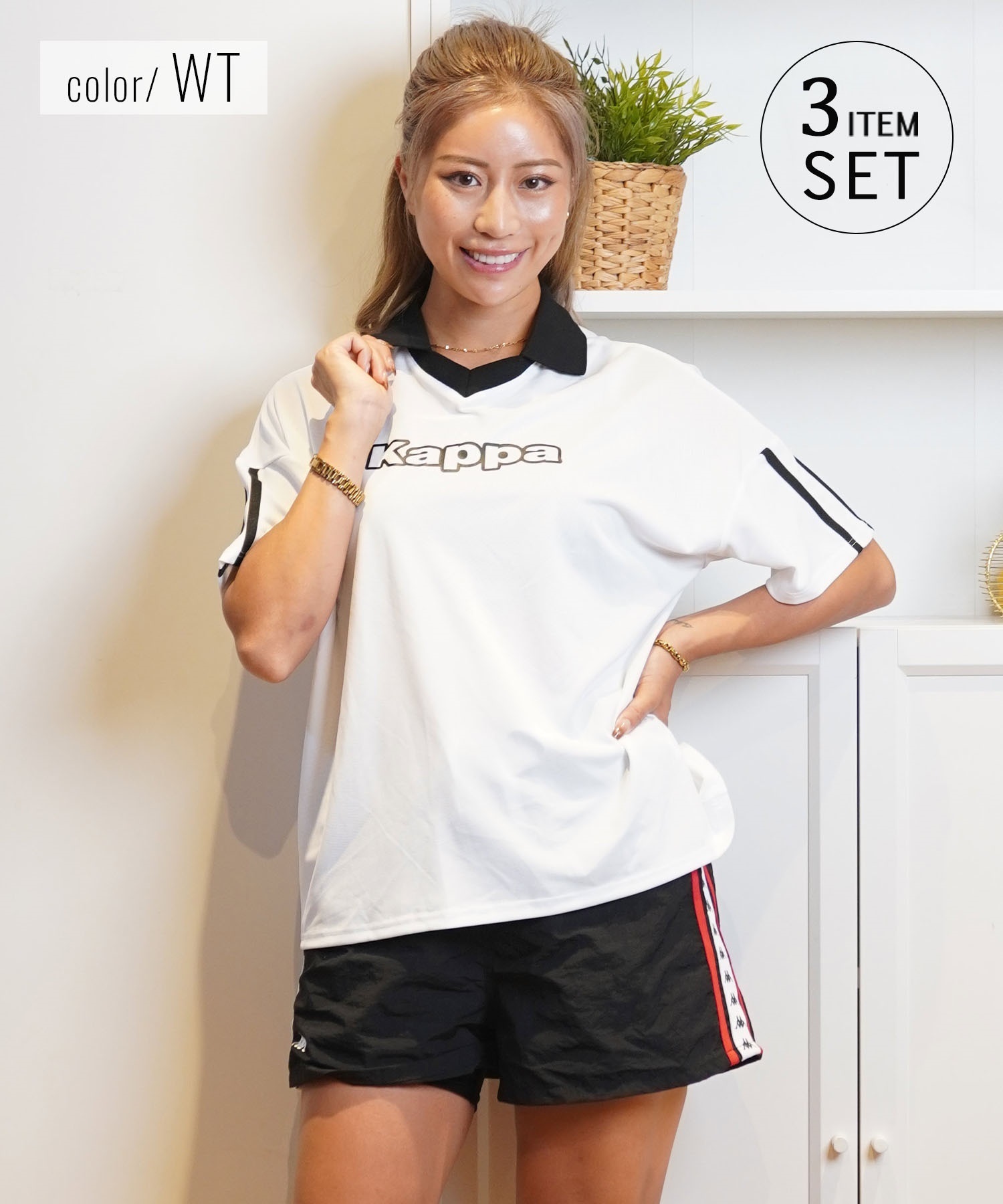 Kappa ラッシュガード 水着 4点セット Kappa 水着 4点セット水着(半袖Tシャツ) レディース : ZOZOTOWN