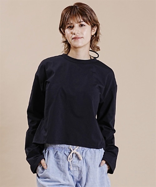 OP オーピー ルーズシルエット 無地ロンT ロングスリーブTEE ラッシュガード 523459(BEG-M)