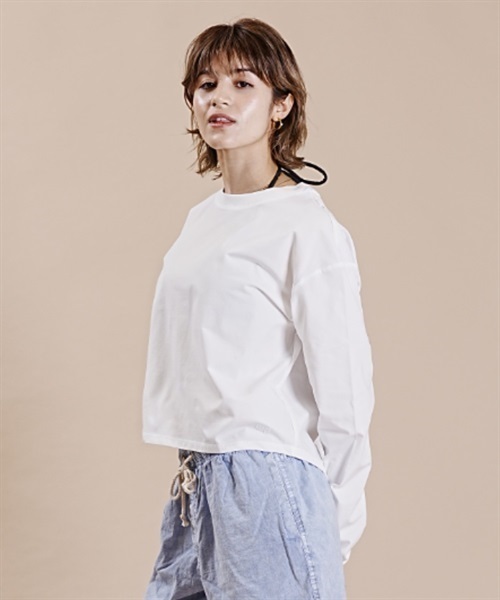 OP オーピー ルーズシルエット 無地ロンT ロングスリーブTEE ラッシュガード 523459(BEG-M)