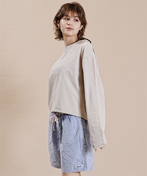 OP オーピー ルーズシルエット 無地ロンT ロングスリーブTEE ラッシュガード 523459(BEG-M)