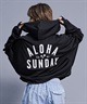 【ムラサキスポーツ別注】ALOHA SUNDAY アロハサンデー 水陸両用 無地 ショート丈バックプリントラッシュガード パーカーラッシュガード AS-MS-001(BLACK-M)