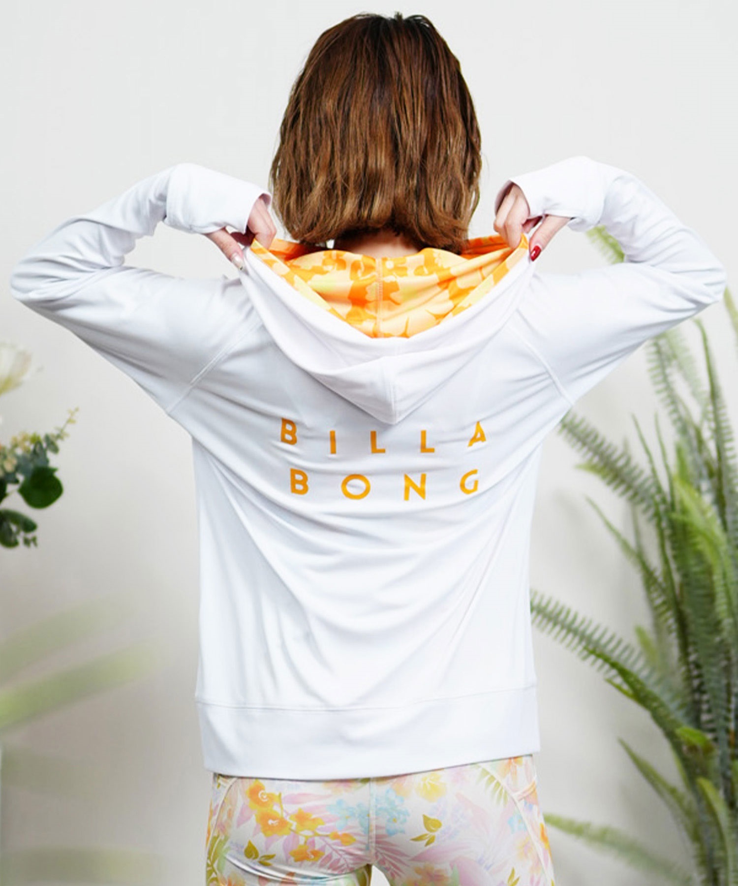 BILLABONG ビラボン ラッシュパーカー ジップアップ 吸水速乾 UVケア BE013-861(WHT-M)