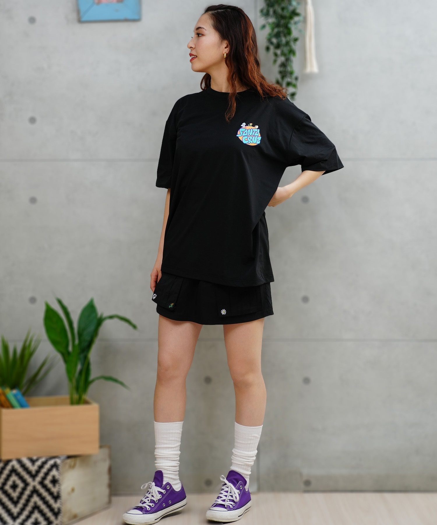 ヒグチユウコ サンダース 半袖トレーナー フリーサイズ SANTACRUZ サンタクルーズ レディース ラッシュガード Tシャツ 半袖