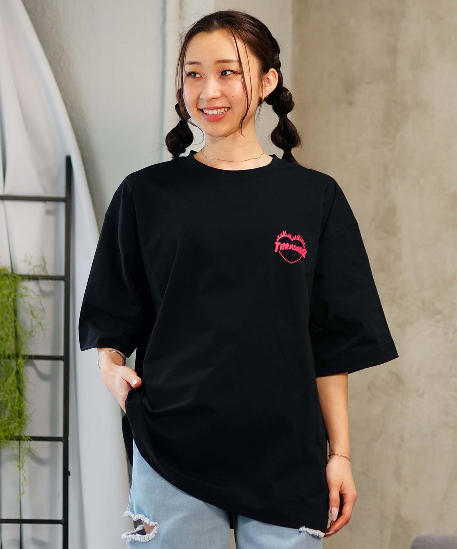 THRASHER スラッシャー レディース ラッシュガード 半袖 Tシャツ