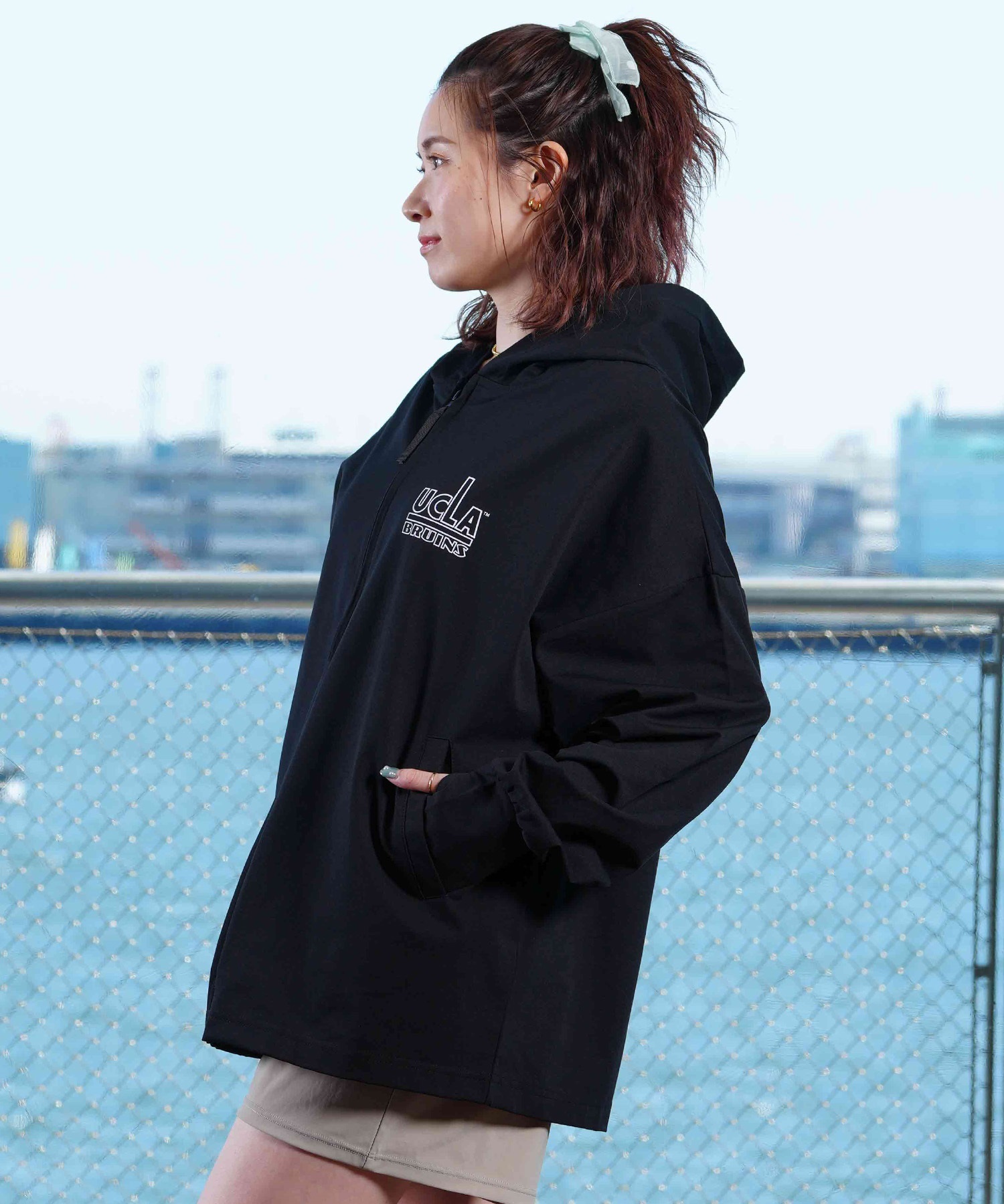 UCLA ダメージパーカー ANTIBAL アンティバル × UCLA レディース ラッシュガード パーカー