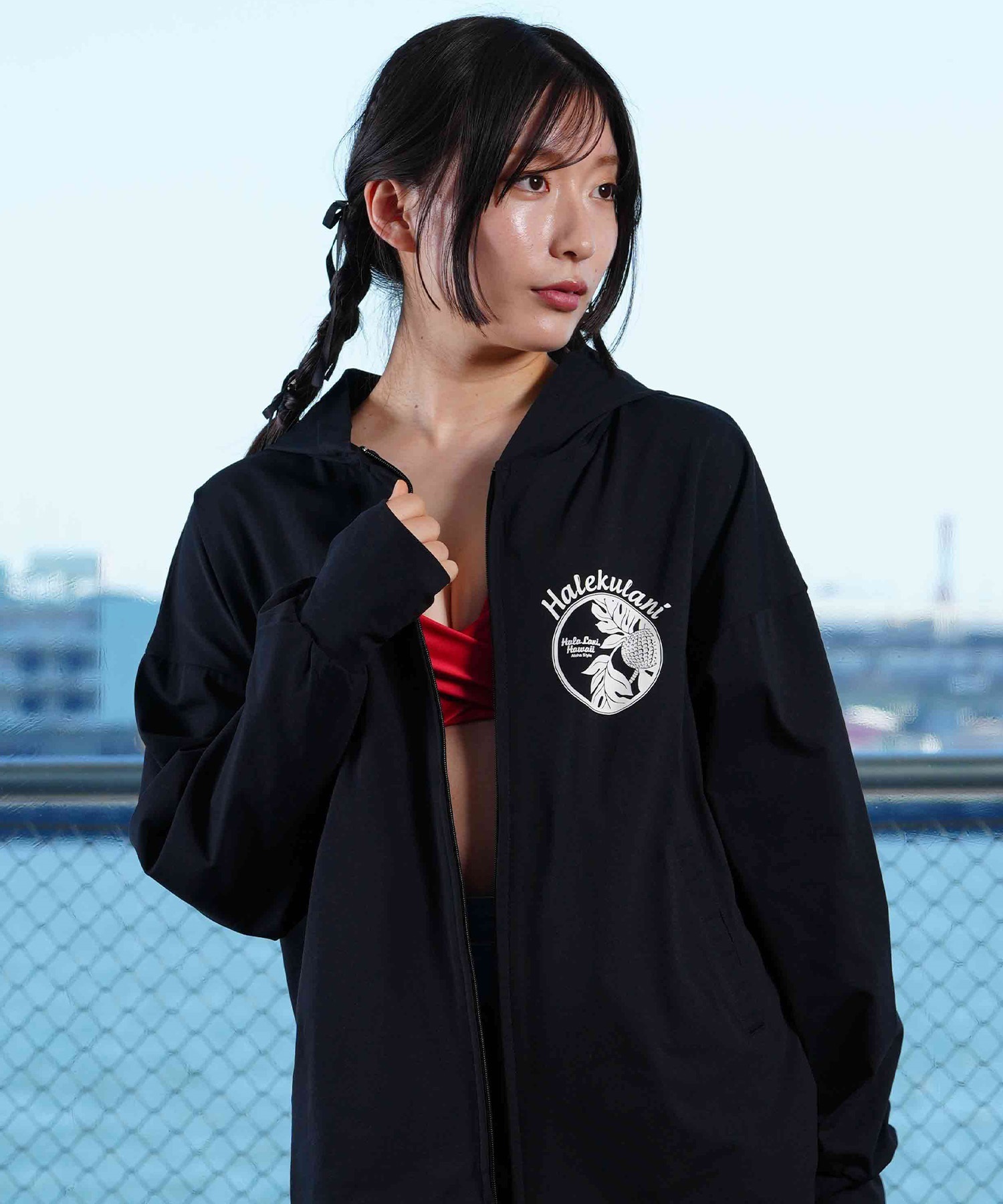 ラポスタ　パーカー HULALANI フララニ レディース ラッシュガード パーカー 長袖 ジップ