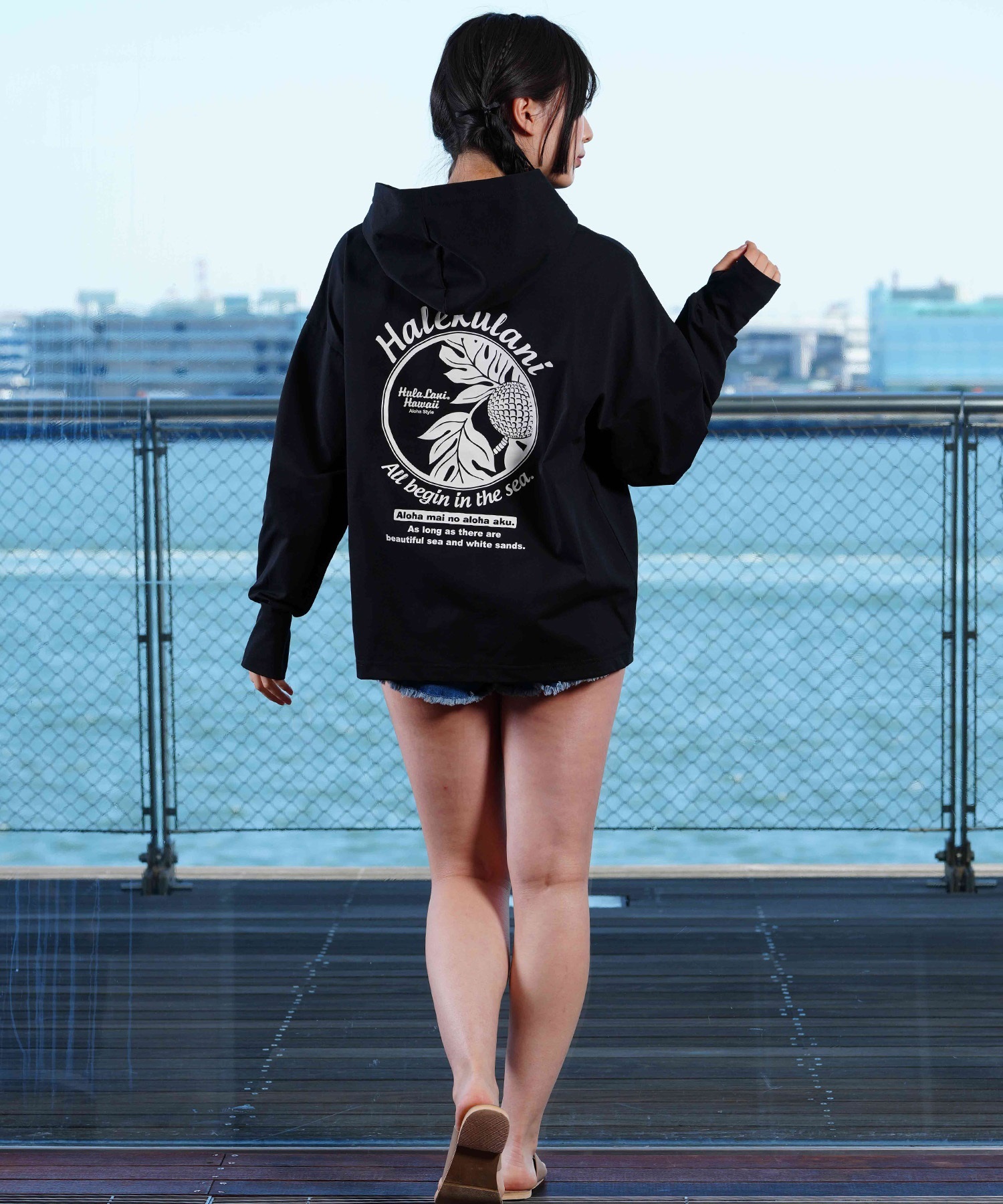 HULALANI フララニ レディース ラッシュガード パーカー 長袖 ジップ