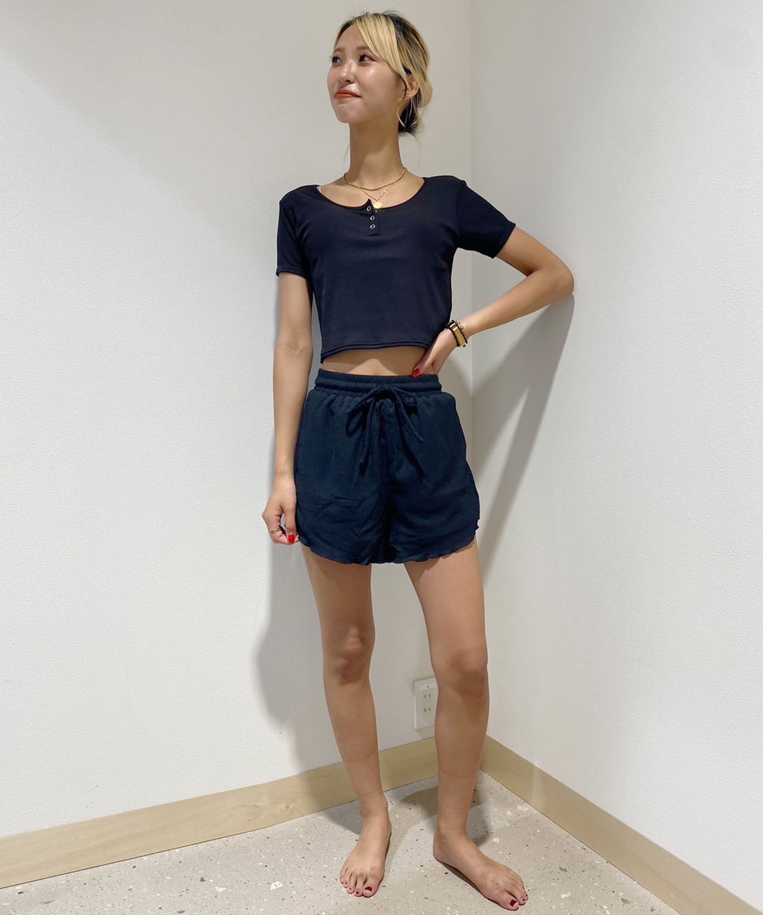 OP オーピー ラッシュガード レディース カップ付きリブTシャツ UVケア