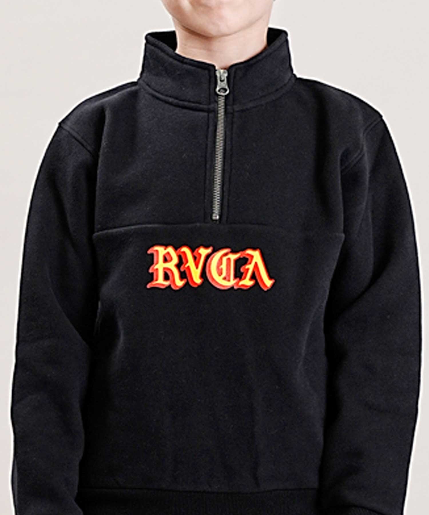 RVCA/ルーカ SCRIPT ZIP キッズ ジュニア トレーナー ハーフジップ スウェット BD046-156(ATH-130cm)