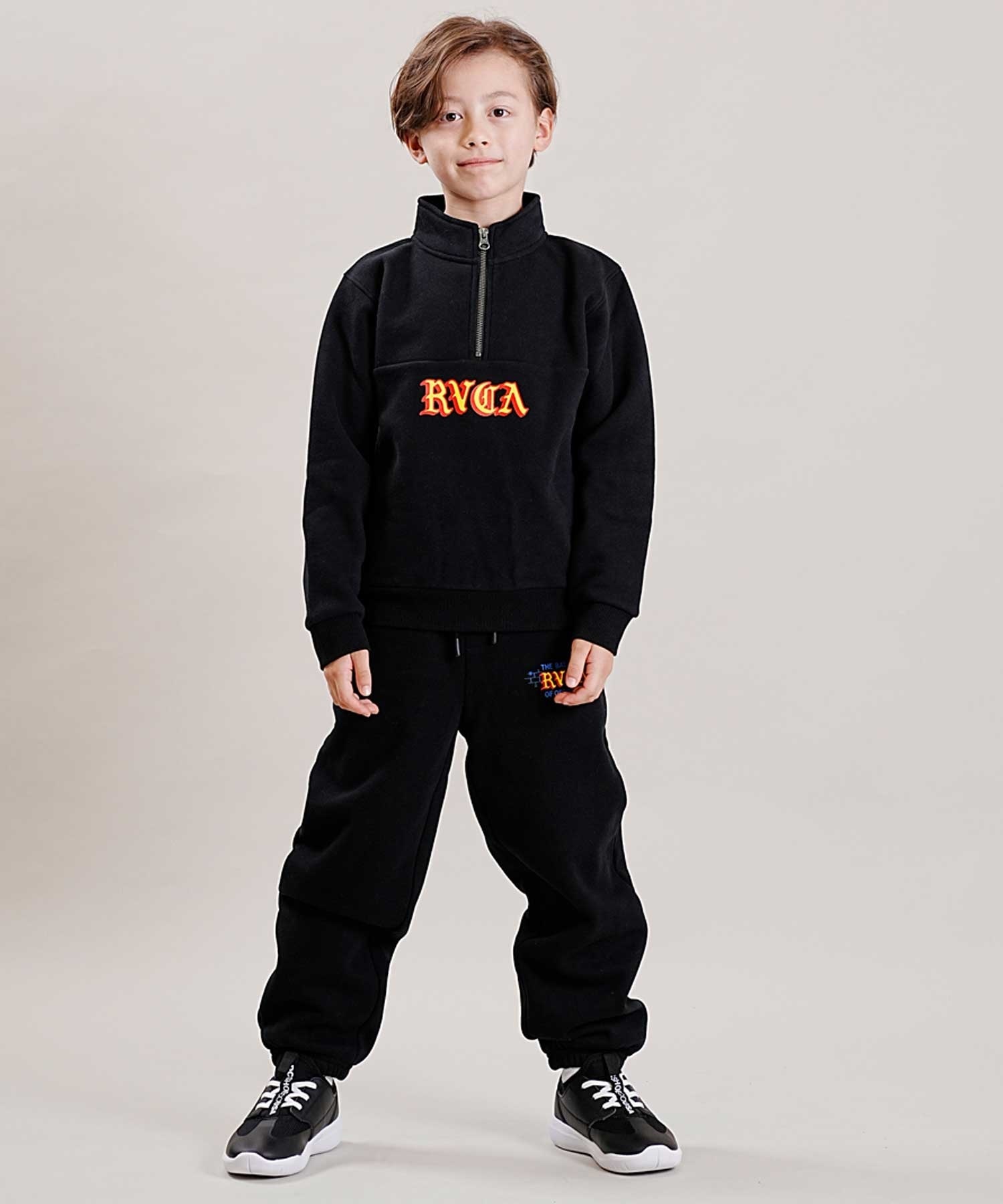 RVCA/ルーカ SCRIPT ZIP キッズ ジュニア トレーナー ハーフジップ スウェット BD046-156(ATH-130cm)