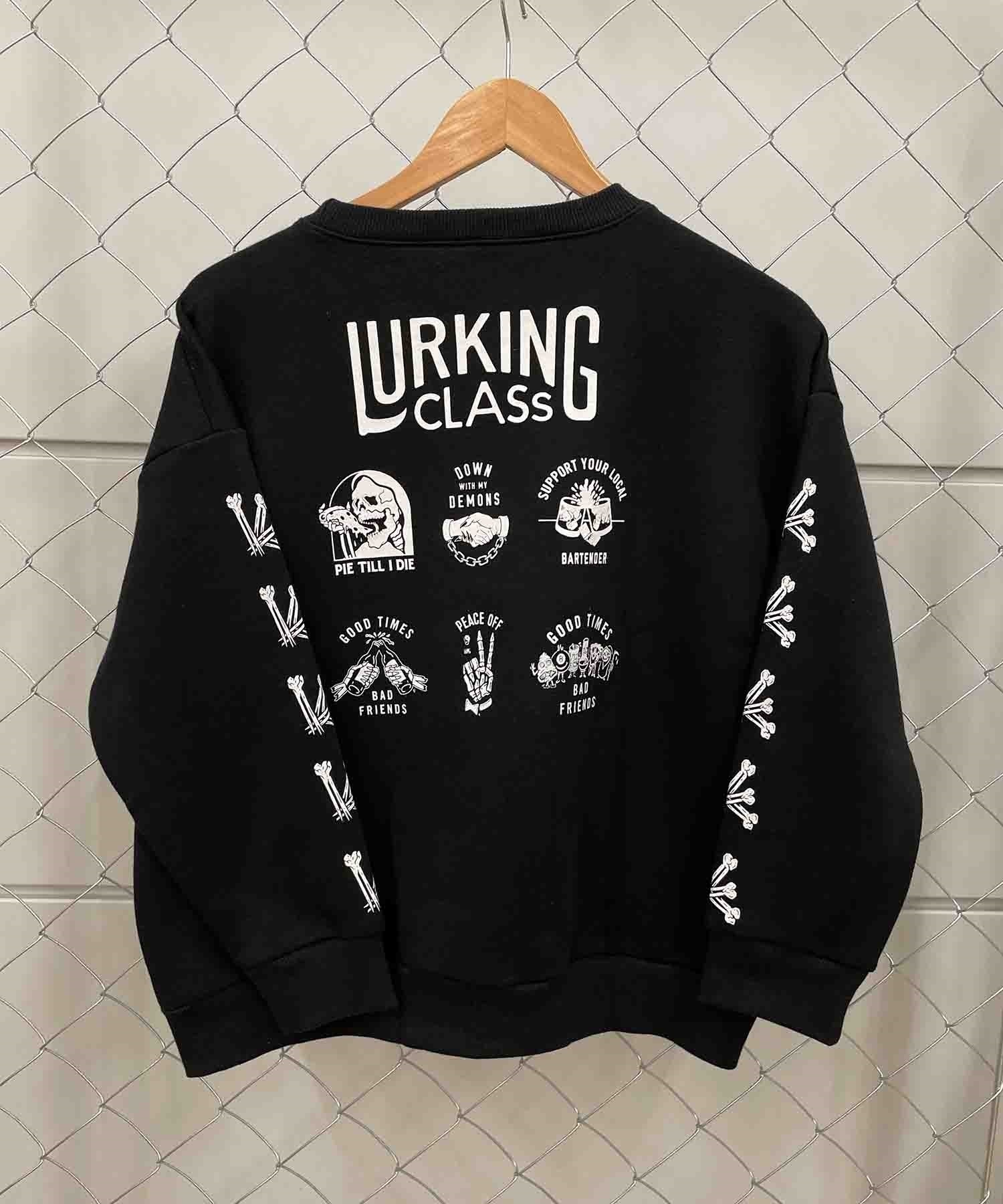 LURKING CLASS/ラーキングクラス LOGOS KIDS CREW キッズ トレーナー ST23FUM02K(BLACK-130cm)