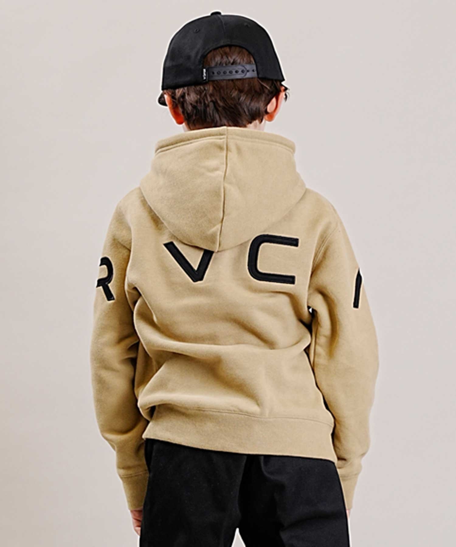 RVCA/ルーカ FAKE RVCA HOODIE キッズ ジュニア パーカー バックプリント BD046-158(BLK-130cm)