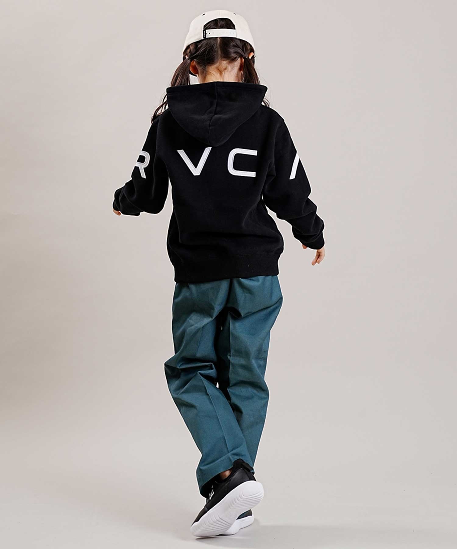 RVCA/ルーカ FAKE RVCA HOODIE キッズ ジュニア パーカー バックプリント BD046-158(BLK-130cm)