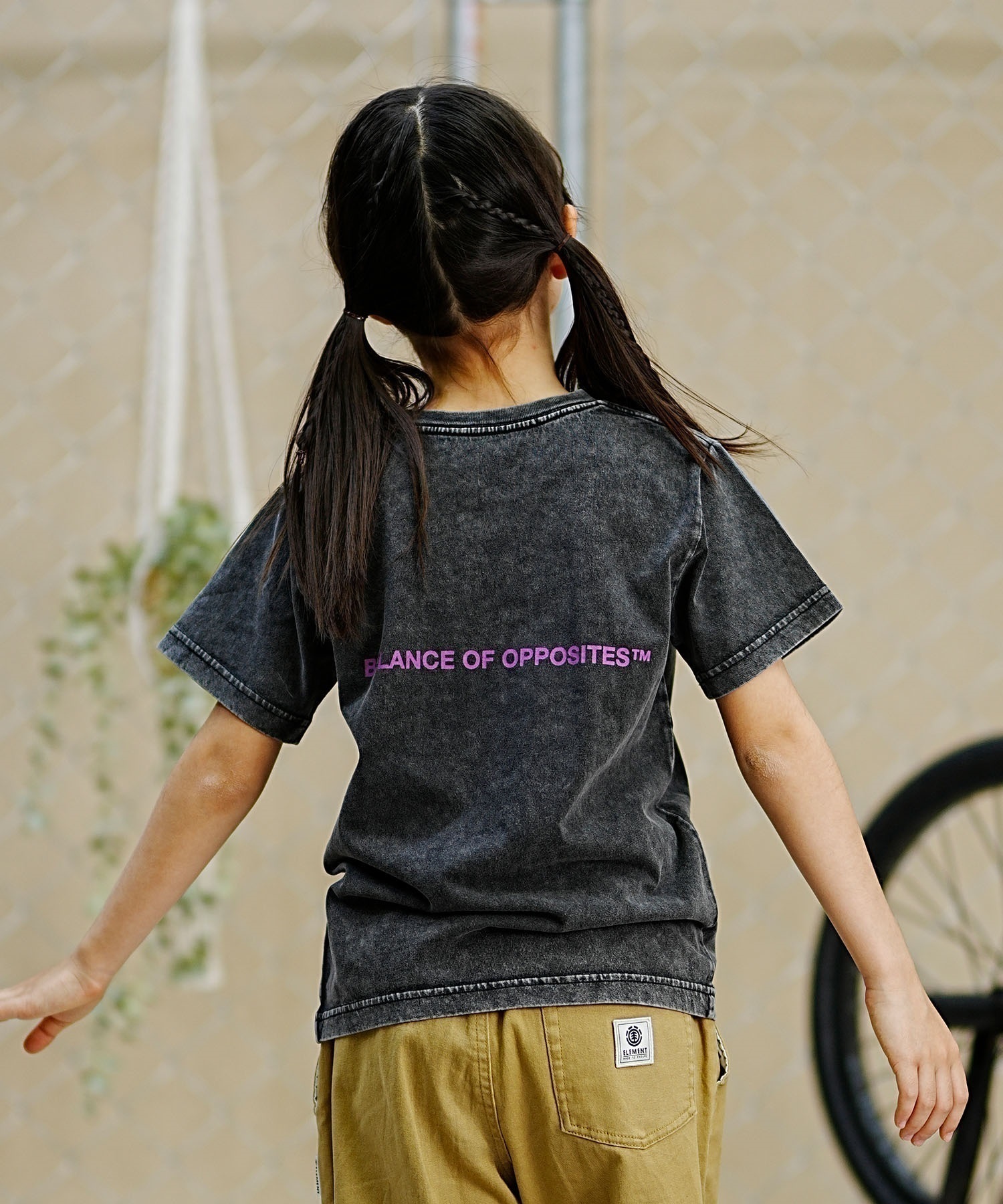 RVCA ルーカ キッズ 半袖Tシャツ 定番ロゴデザイン 親子コーデ BE045-226(BLK-130cm)