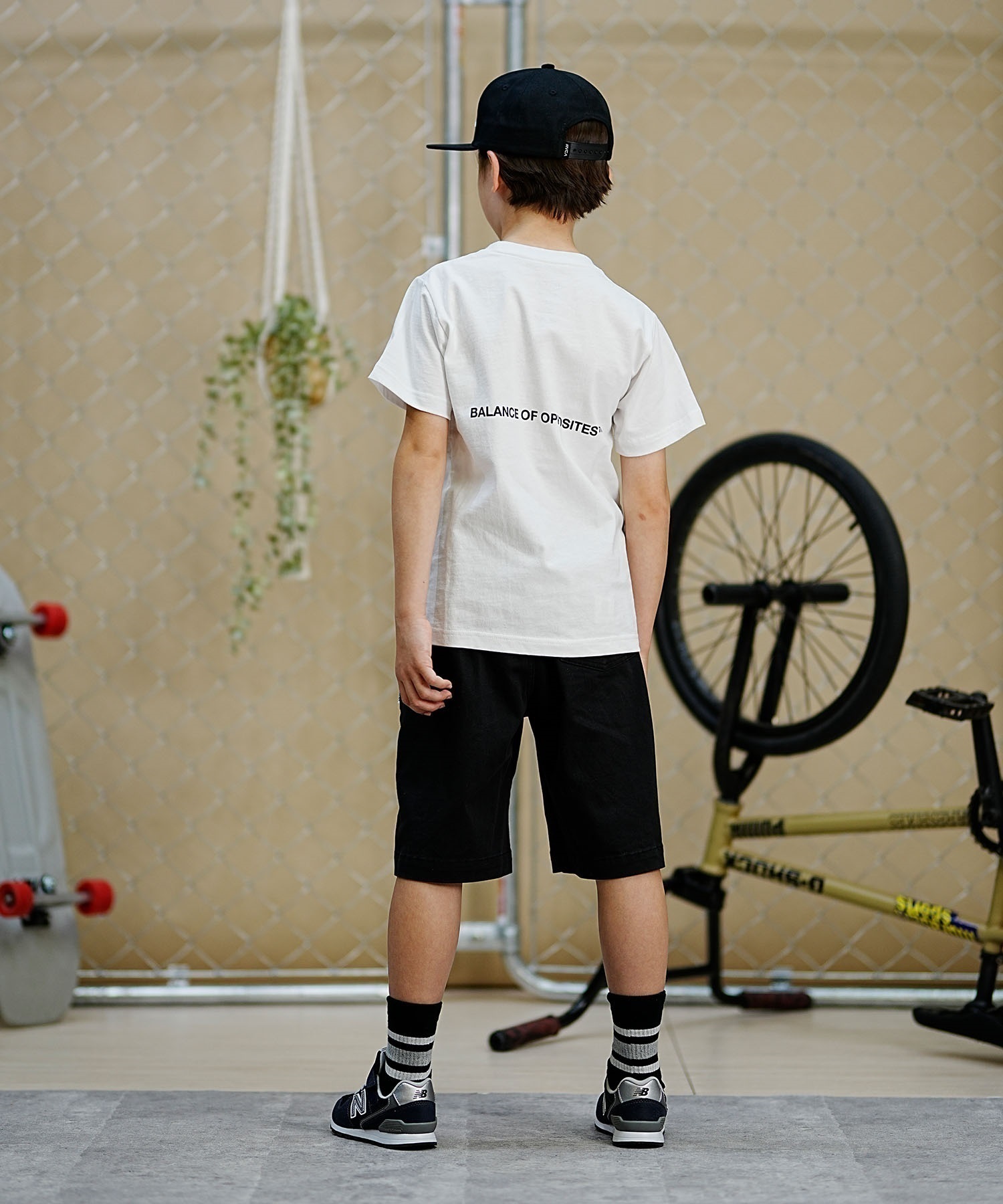RVCA ルーカ キッズ 半袖Tシャツ 定番ロゴデザイン 親子コーデ BE045-226(WHT-130cm)