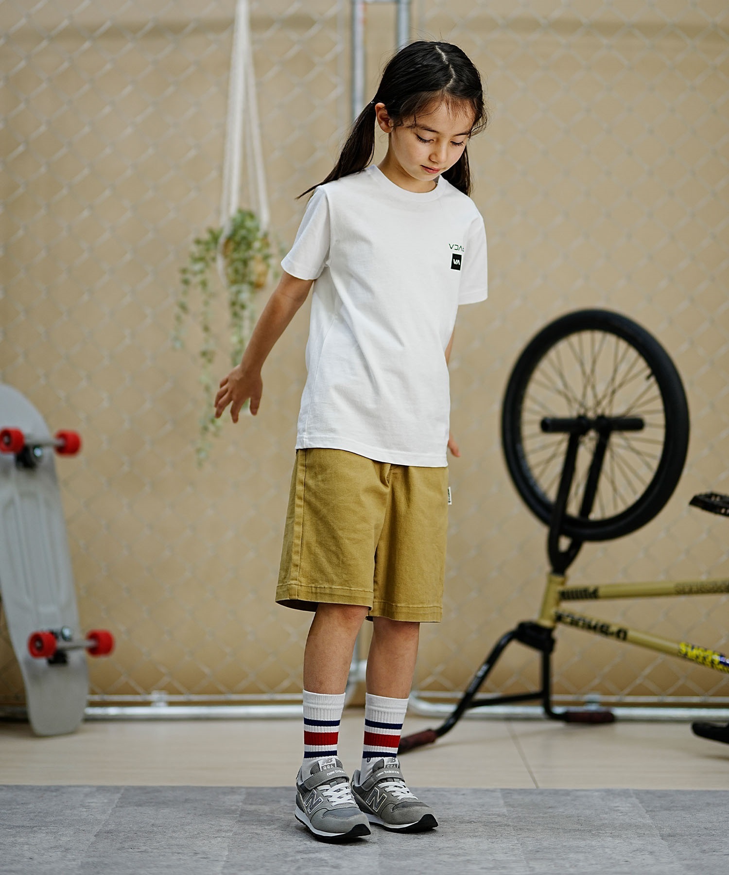 RVCA ルーカ キッズ 半袖Tシャツ 人気デザイン BE045-234(WHT-130cm)