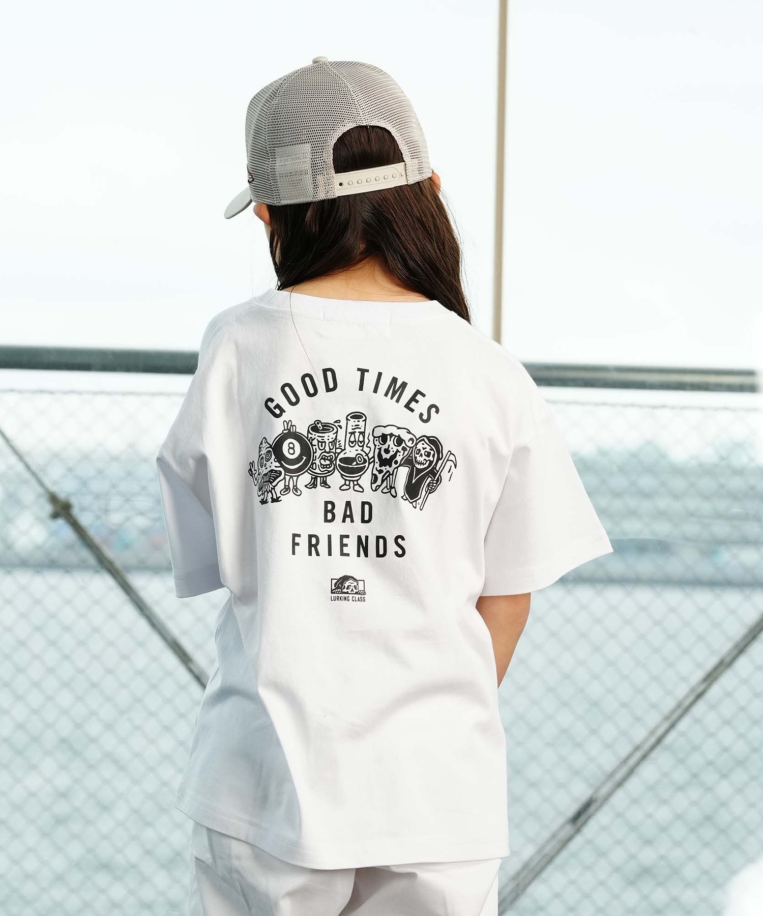 【ムラサキスポーツ限定】 LURKING CLASS ラーキングクラス GOOD TIME 2 TEE キッズ 半袖 Tシャツ ST24STM02K(WHITE-130cm)