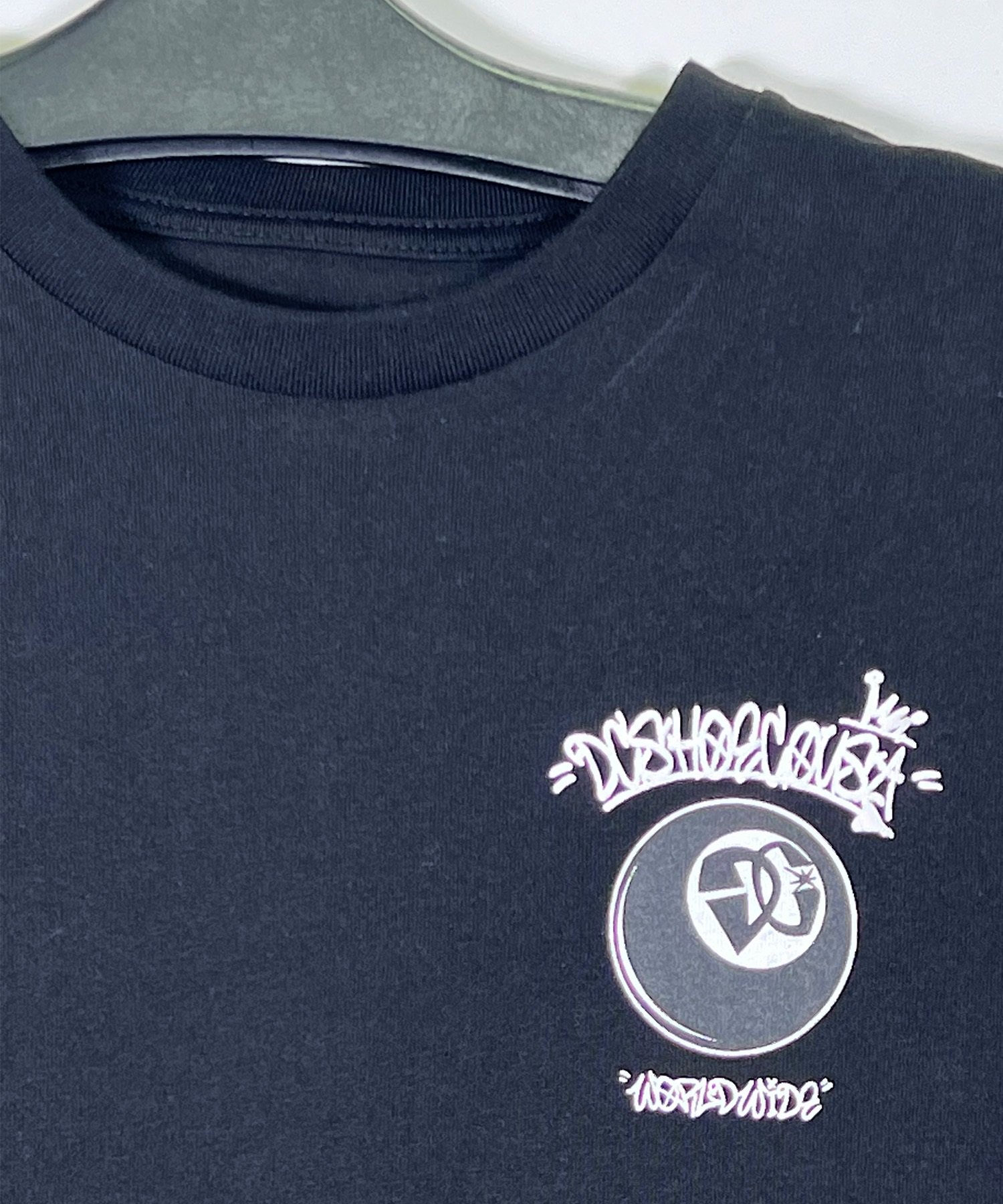 DC ディーシー キッズ Tシャツ 半袖 8ボール バックプリント スケートボード 親子コーデ ワイドシルエット YST242508(WHT-100cm)