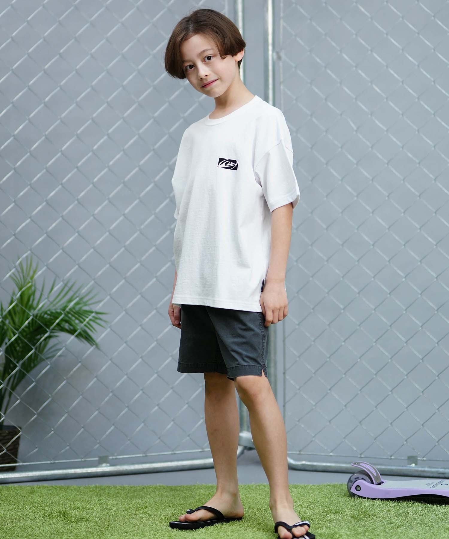 QUIKSILVER クイックシルバー 半袖 Tシャツ キッズ バックプリント SATURN BOX ST KST242621M ムラサキスポーツ限定(WHT-130cm)