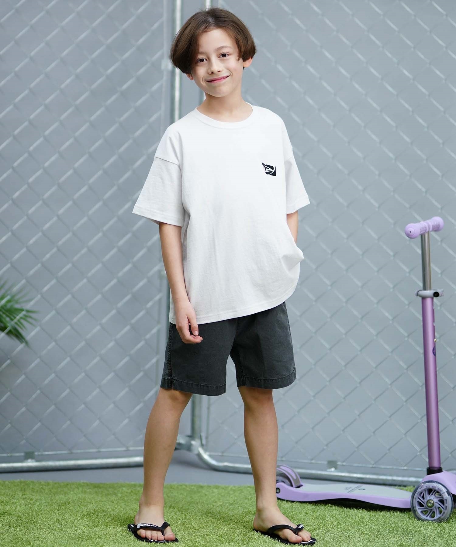 QUIKSILVER クイックシルバー 半袖 Tシャツ キッズ バックプリント SATURN BOX ST KST242621M ムラサキスポーツ限定(WHT-130cm)