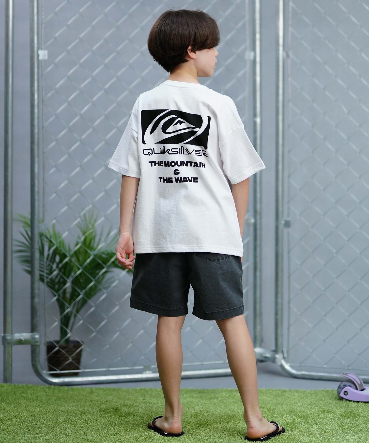 QUIKSILVER クイックシルバー 半袖 Tシャツ キッズ バックプリント SATURN BOX ST KST242621M ムラサキスポーツ限定(WHT-130cm)