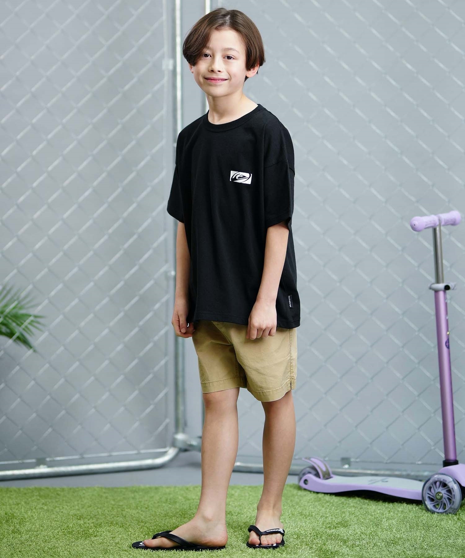 QUIKSILVER クイックシルバー 半袖 Tシャツ キッズ バックプリント SATURN BOX ST KST242621M ムラサキスポーツ限定(WHT-130cm)