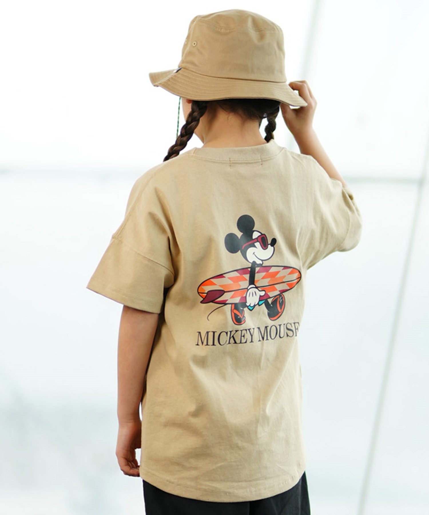 ANTIBAL アンティバル キッズ Tシャツ 半袖 バックプリント オーバーサイズ ミッキーマウス 242AN3ST179MU(WHT-130cm)