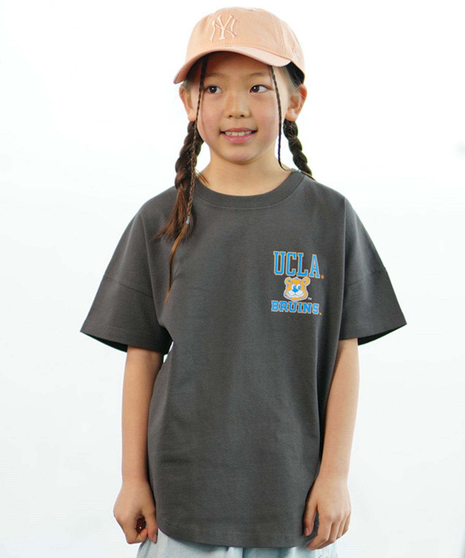 ANTIBAL アンティバル キッズ Tシャツ 半袖 UCLA カレッジロゴ バックプリント オーバーサイズ 242AN3ST195(NVY-130cm)