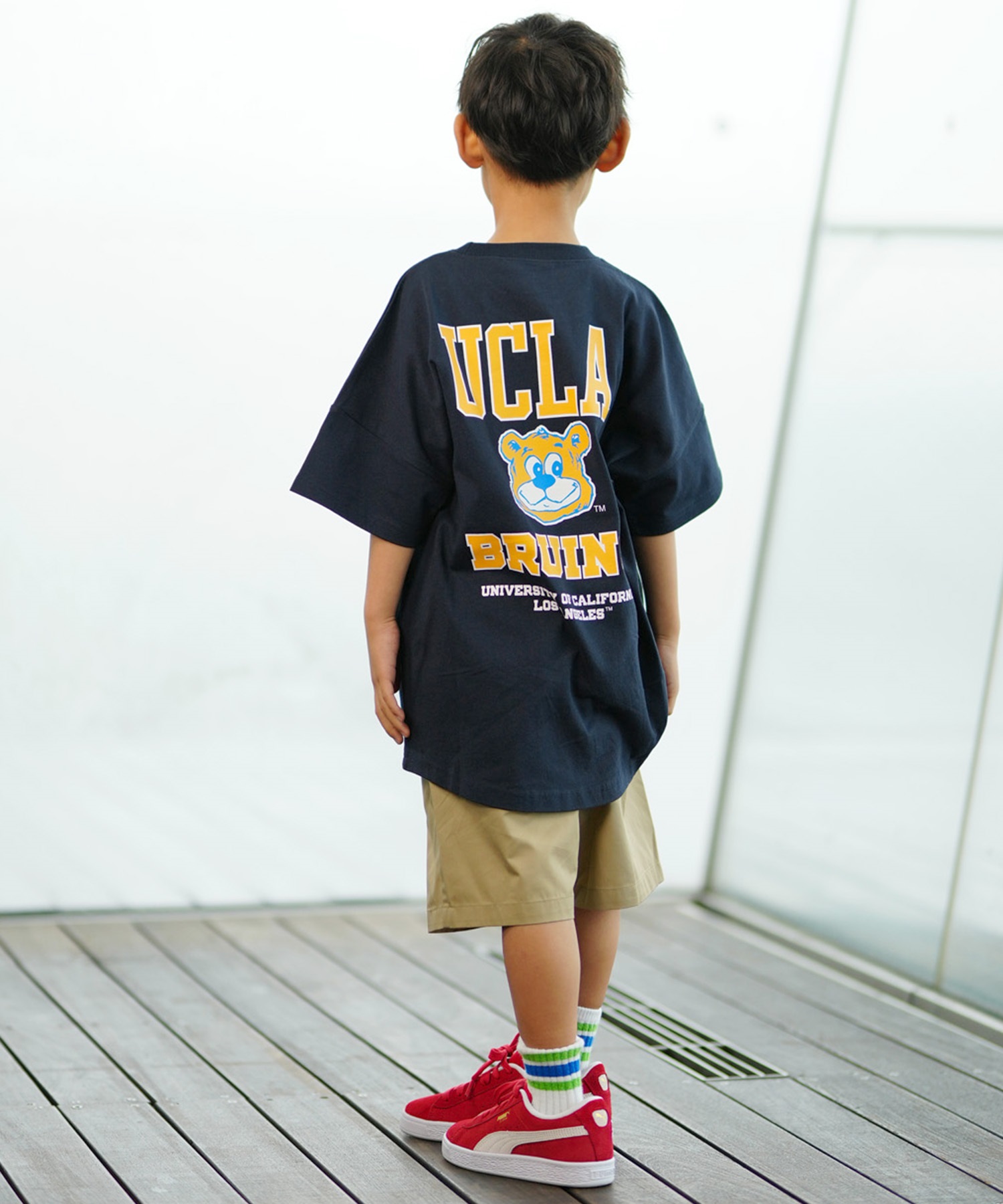 ANTIBAL アンティバル キッズ Tシャツ 半袖 UCLA カレッジロゴ バックプリント オーバーサイズ 242AN3ST195(GRY-130cm)