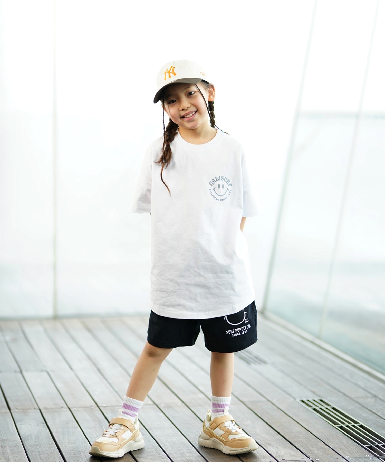 CALIFORNIA T-SHIRTS カリフォルニア キッズ 半袖 Tシャツ PTEE 242CF3ST193(WHT-1-130cm)