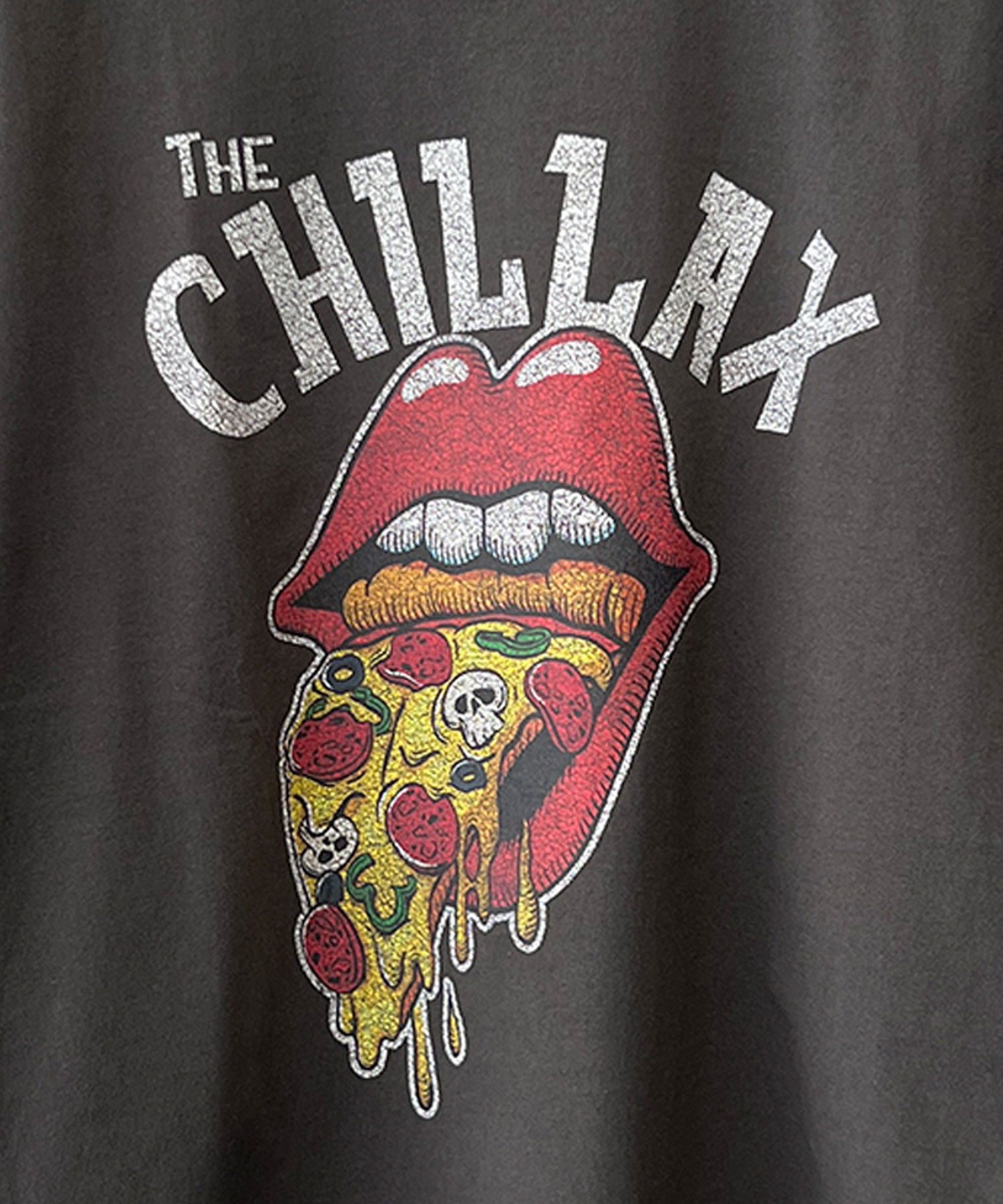 CHILLAX チラックス キッズ Tシャツ 半袖 バンド風 ピグメント加工 ヴィンテージ風 オーバーサイズ 242CL3ST192(ORG-130cm)