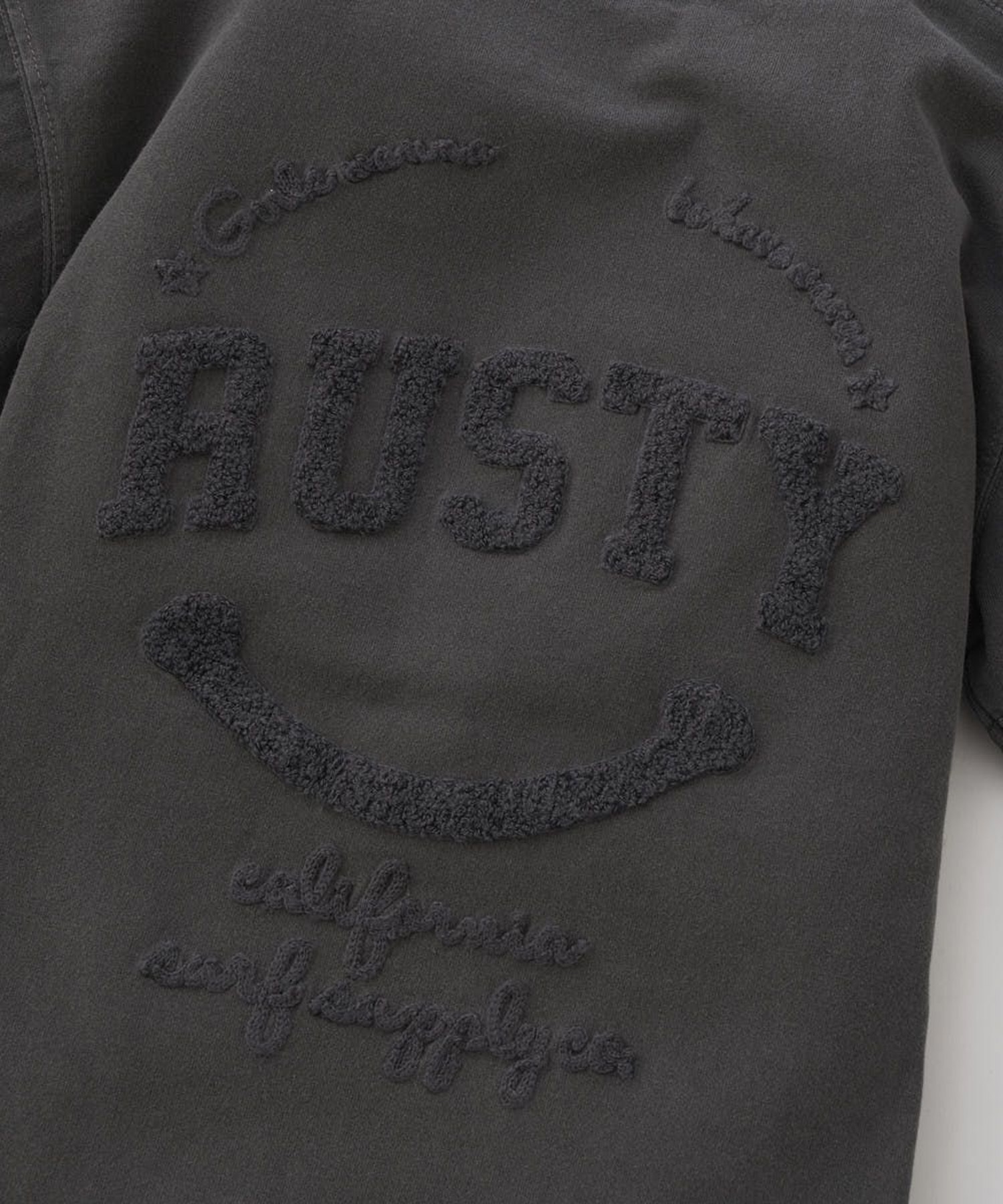 RUSTY ラスティー キッズ Tシャツ 半袖 バックロゴ ニコちゃんマーク シンプル 964500(CGY-130cm)