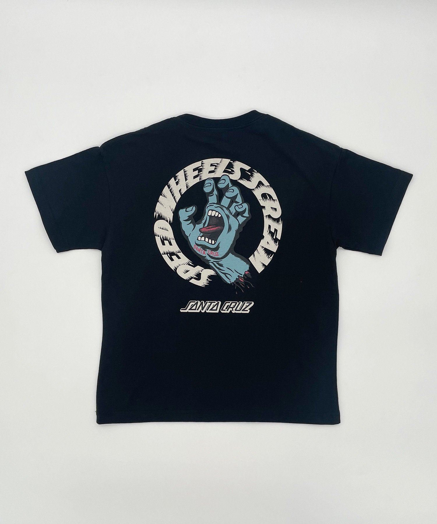 SANTACRUZ サンタクルーズ キッズ Tシャツ 半袖 バックプリント 親子コーデ DESI SCREAM STRIP T 24P671-42(WT-100cm)