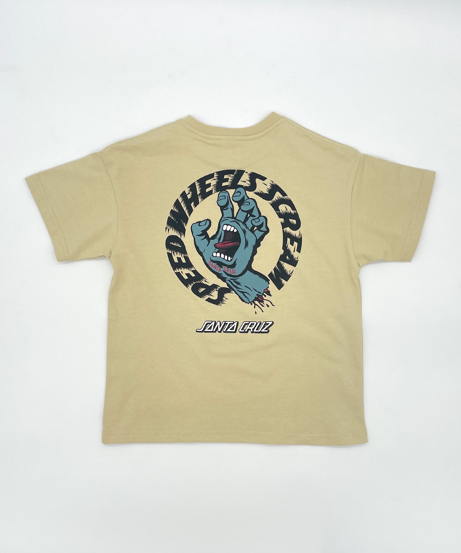 SANTACRUZ サンタクルーズ キッズ Tシャツ 半袖 バックプリント 親子コーデ DESI SCREAM STRIP T 24P671-42(WT-100cm)