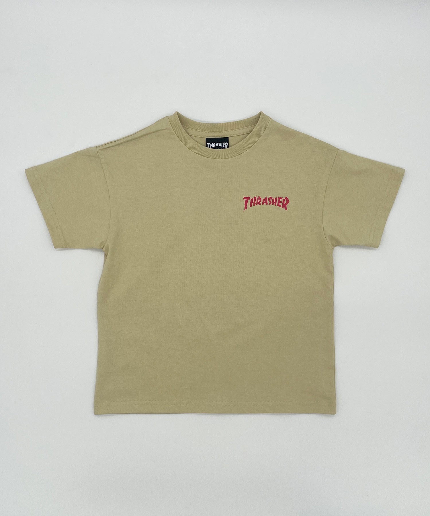 THRASHER スラッシャー キッズ Tシャツ 半袖 バックプリント 親子コーデ DESI NECKFACE INVERT T 24P471-42(BK-130cm)