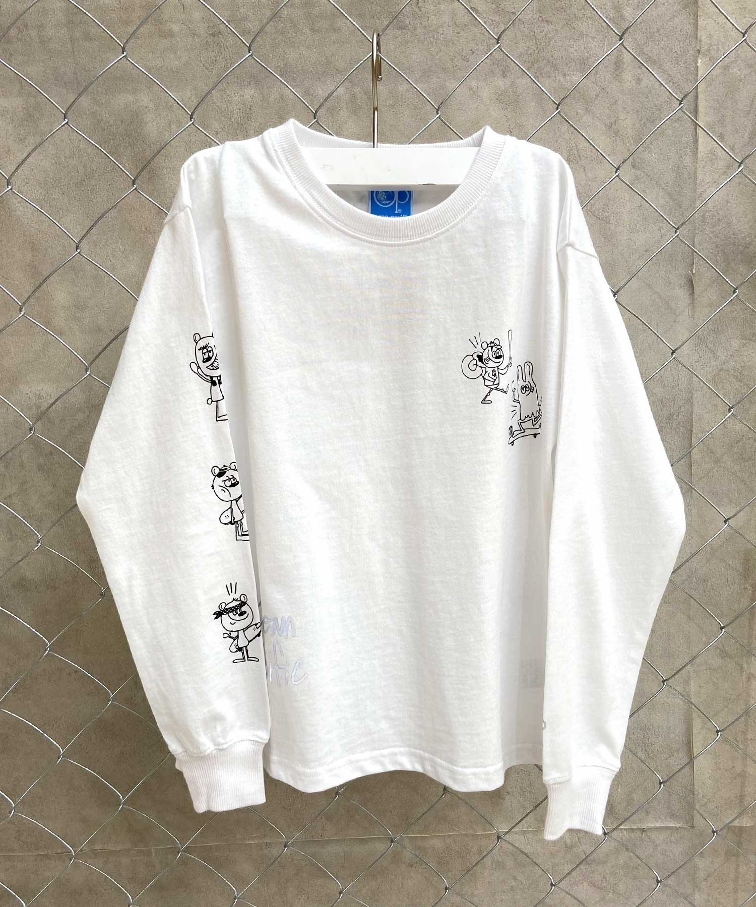 OP/オーピー キッズ ジュニア 長袖 Tシャツ ロンT DTEE 583073 RIY コラボレーション(WHT-100cm)