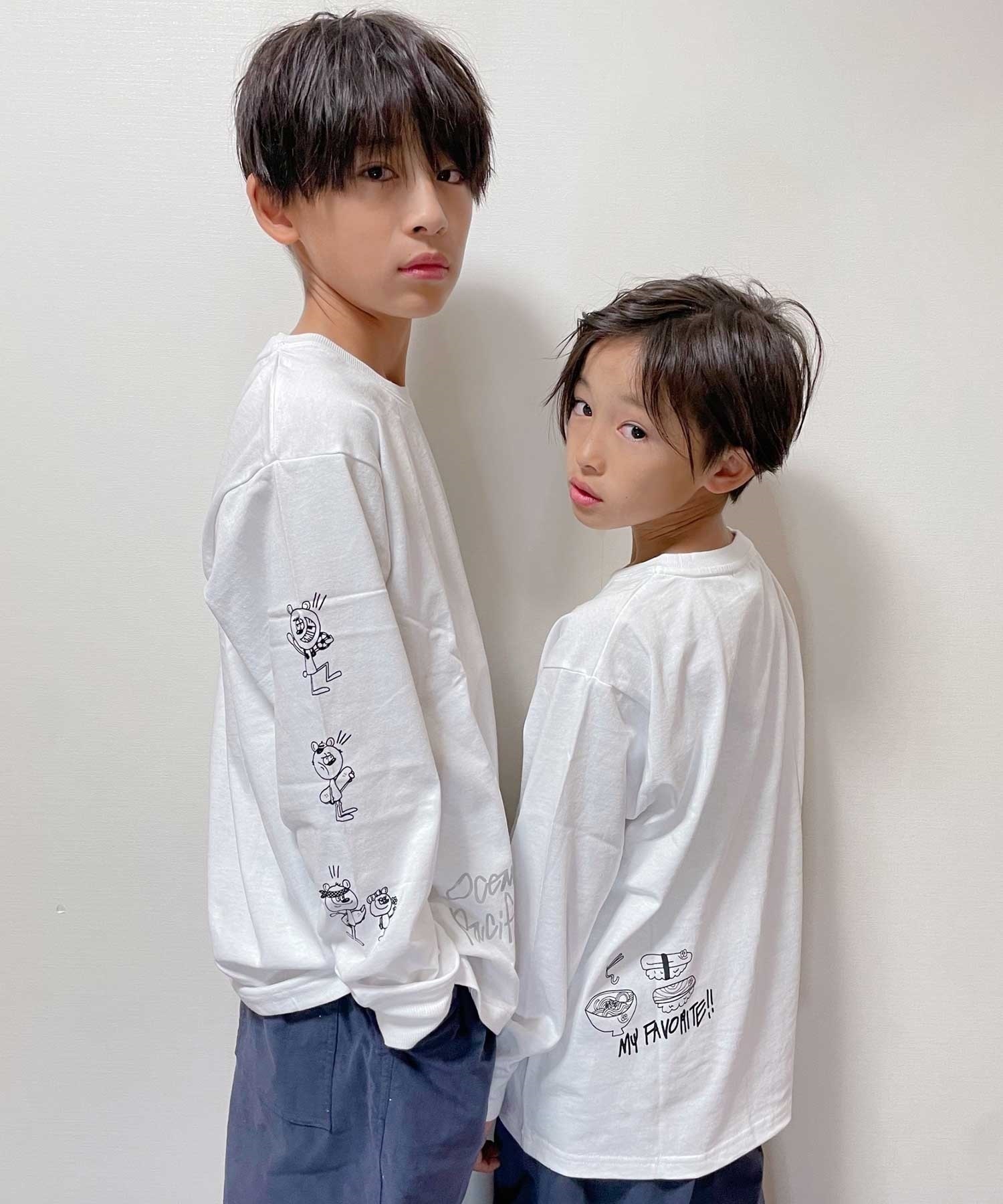 OP/オーピー キッズ ジュニア 長袖 Tシャツ ロンT DTEE 583073 RIY コラボレーション(WHT-100cm)