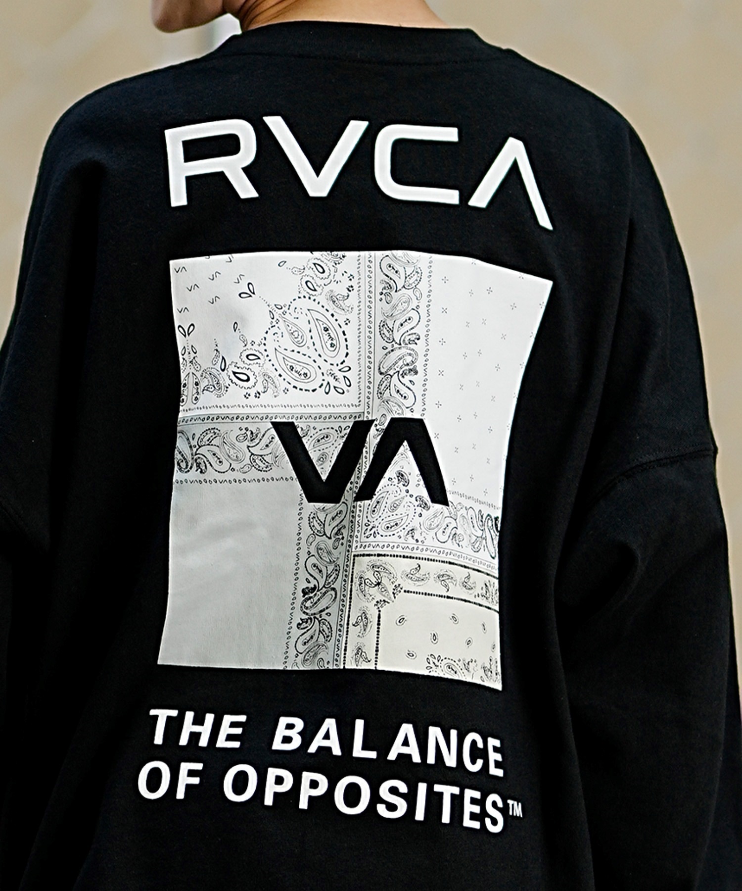 RVCA ルーカ キッズ ロングTシャツ ロンT バンダナ柄 130cm?160cm BE045-058(BLK-130cm)