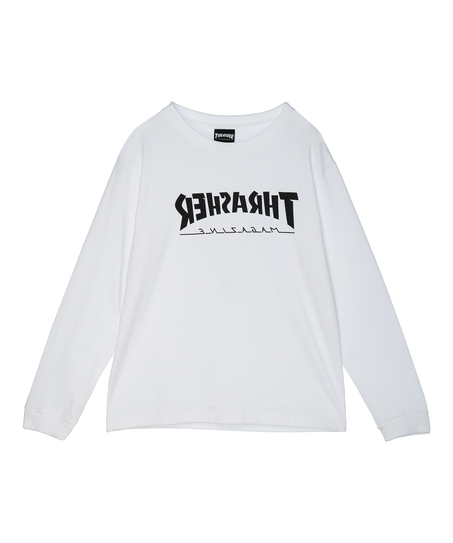 THRASHER スラッシャー LOGO MAGAZINE MIRROR LOGO 23A460-42 キッズ 長袖Tシャツ(WT-130)