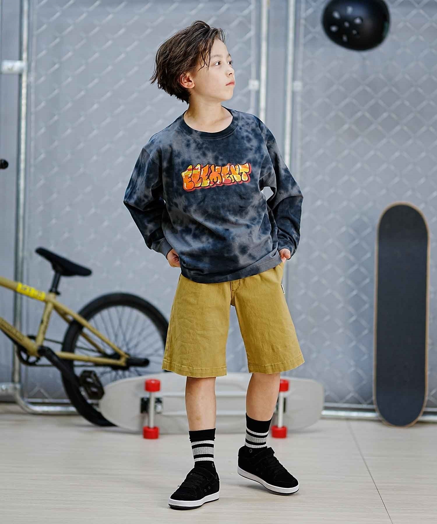 ELEMENT エレメント BUBBLE LS YOUTH キッズ ロングTシャツ 長袖 スケートボード BE025-063(BEG-130cm)