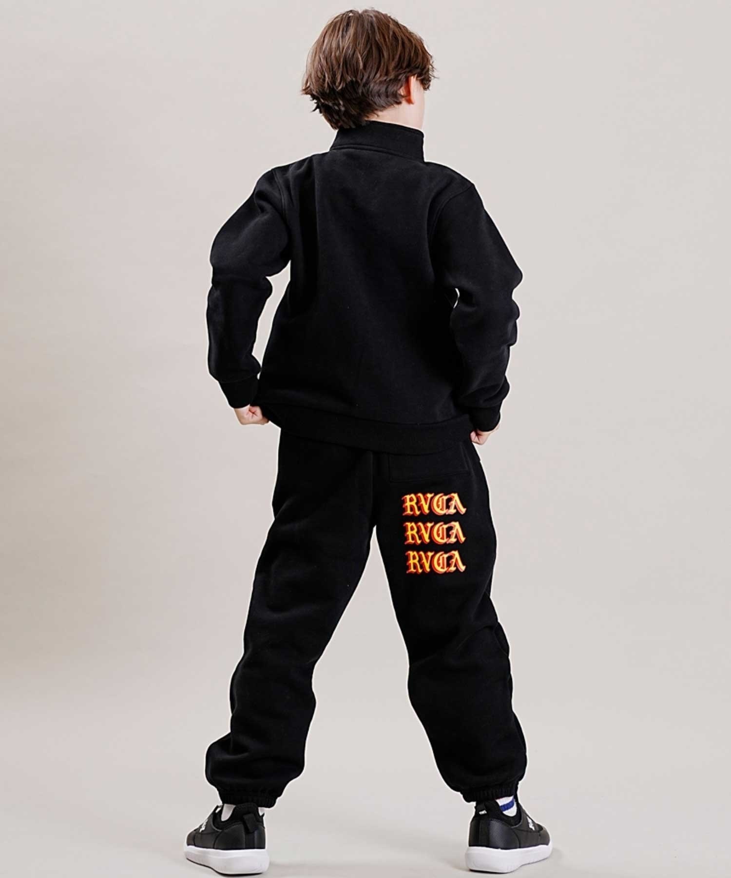 RVCA/ルーカ SCRIPT PANT キッズ ジュニア スウェットボトム ロング パンツ BD046-741(BLK-130cm)