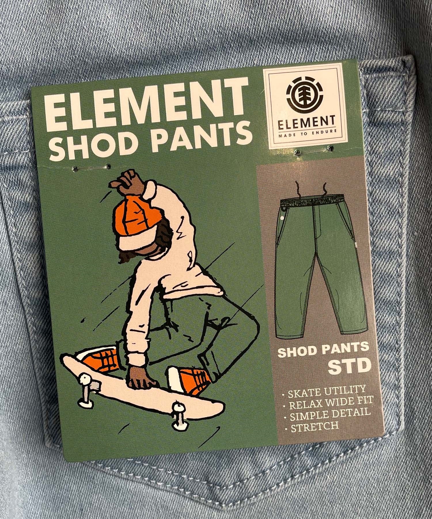 【クーポン対象】ELEMENT エレメント SHOD PANTS STD YOUTH BE025-706 キッズ ジュニア ロング パンツ スケートボード(MIU-130cm)