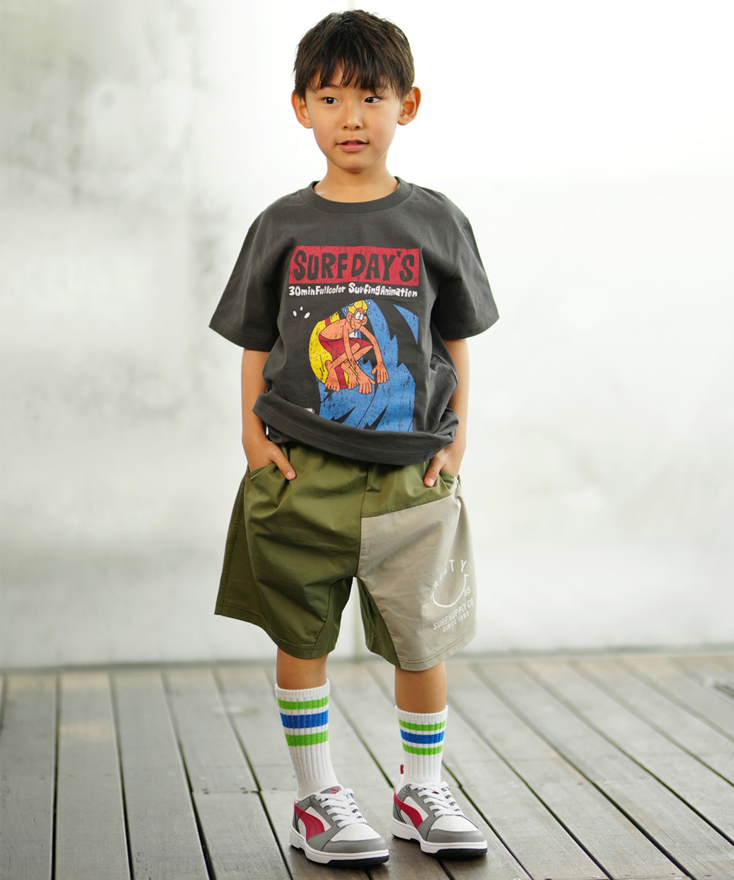 RUSTY ラスティー キッズ ショーツ ハーフパンツ ニコちゃん