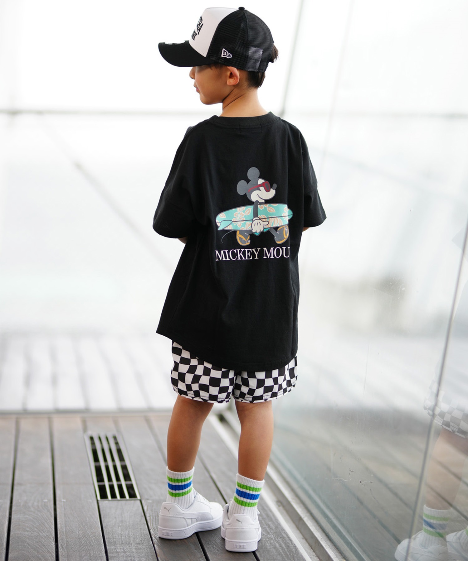 OP オーピー キッズ 水着 トランクス チェッカーフラッグ 564406(NVY-130cm)