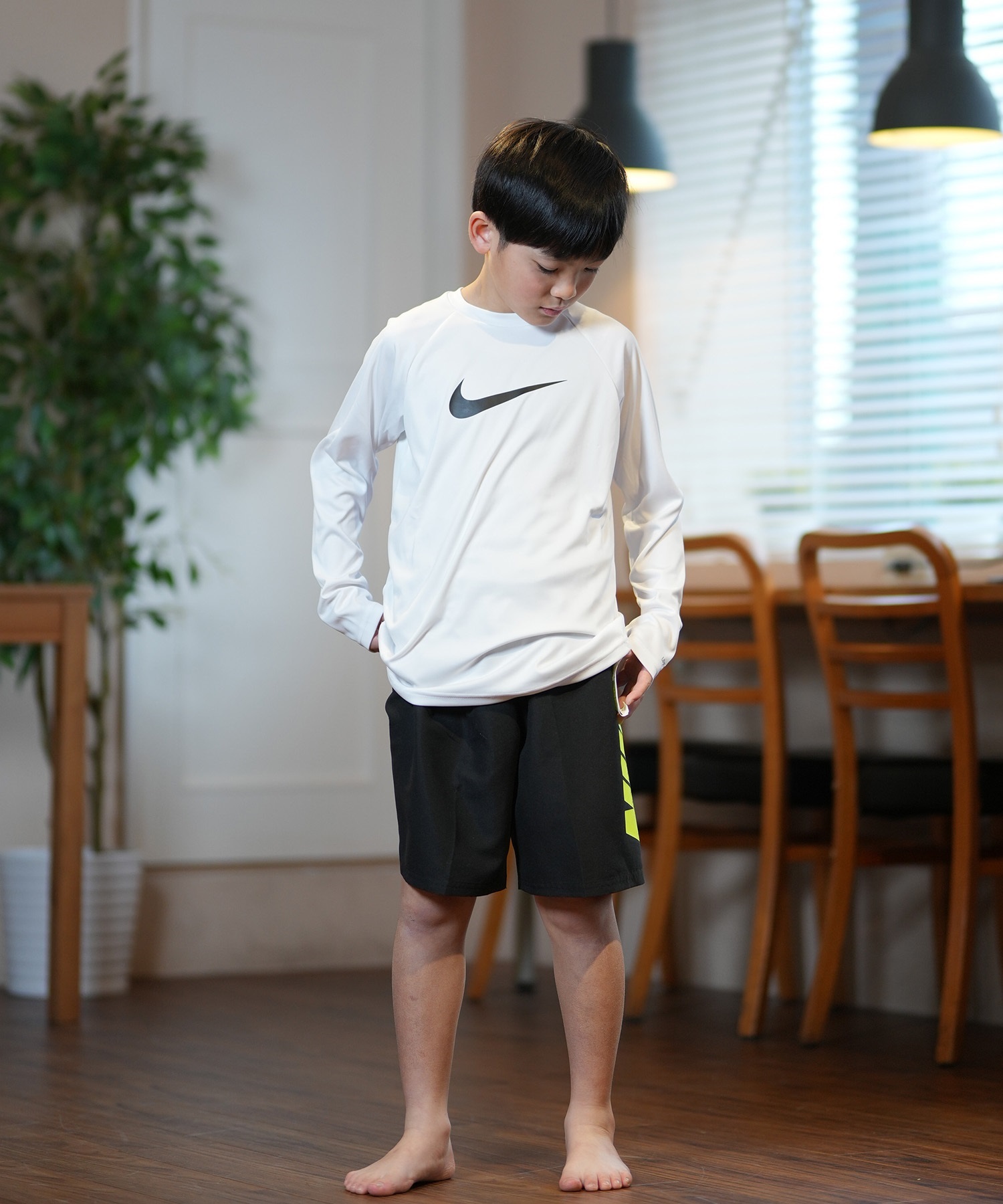 ロングスリーブラッシュガード【OSHMAN'S】【NIKE】 ラッシュガード ナイキ SS24 BOYS ロングスリーブ F／Z UV