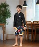 NIKE ナイキ キッズ ラッシュガード 長袖 ジップアップ 3Dスウッシュ ロングスリーブ ハイドロガード UVカット NESSE829 N001(N001-130cm)