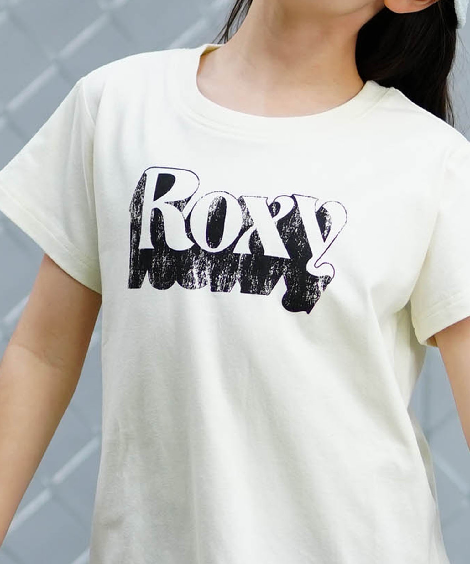 【クーポン対象】ROXY ロキシー MINI HUGGABLE ミニ ハガブル キッズ Tシャツ ワンピース ロゴ TST241119(WHT-130cm)